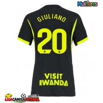 Camisa de Futebol Atletico Madrid Giuliano Simeone #20 Equipamento Secundário Mulheres 2026-27 Manga Curta